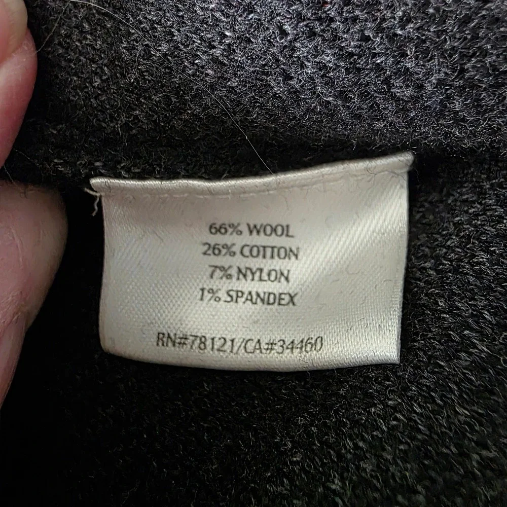 Eileen Fisher Petite‎ Charcoal Herringbone Wool Blend Blazer Jacket PM